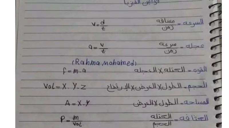 قوانين الفيزياء فى 4 ورقات لاولى ثانوى.. اوعى تفوتهم