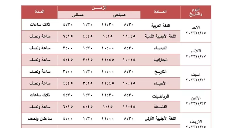 15 يناير بدء امتحان الصف الأول الثانوى العام بتعليم الجيزة