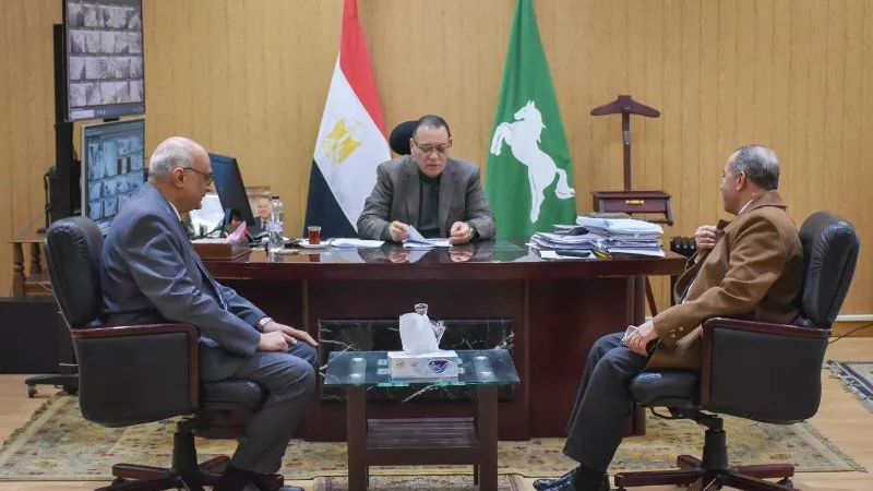 محافظ الشرقية يستقبل مديرالتأمين الصحي الجديد ويكرم سلامة