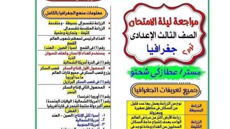 300 سؤال واجابتهم فى الدراسات الاجتماعية للشهادة الاعدادية