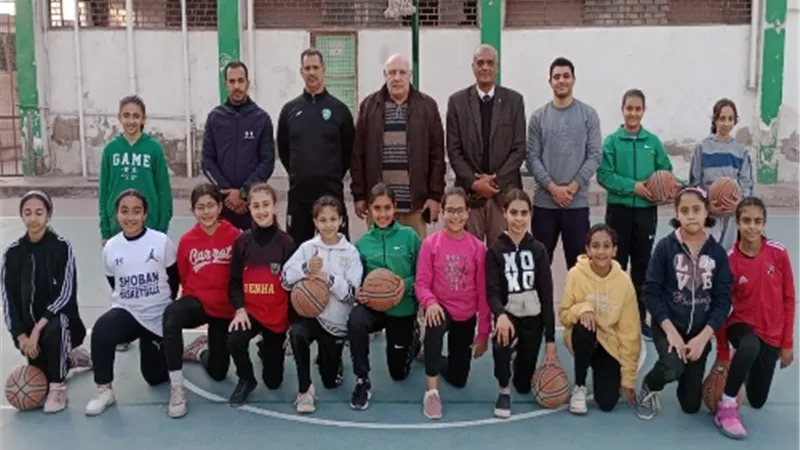 تدريبات أبطال المشروع القومى للموهبة في كرة السلة بنات بنادى بنها