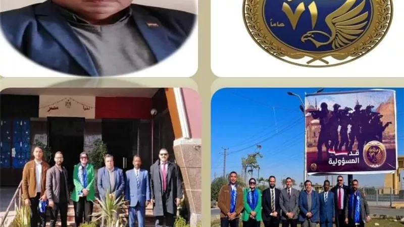 شباب البرلمان والتعليم المدنى يقدمون التهنئه للشرطه ببنى سويف
