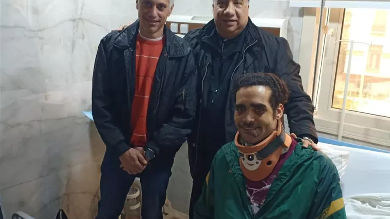 مصيلحي يتابع حالة لاعب طائرة الإتحاد بعد تعرضه لحادث سير