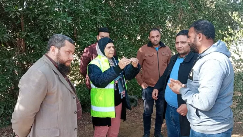 متابعة الأعمال الجاريةبالغابة الشجرية ببياض العرب ببنى سويف
