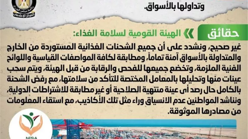 الحكومة: لا صحة للإفراج عن شحنات منتجات غذائية منتهية الصلاحية