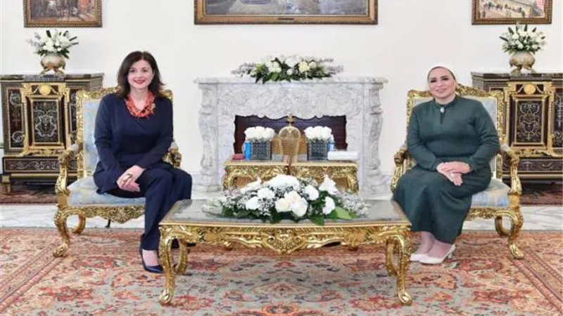 انتصار السيسى ترحب بالسيدة الأولى لجمهورية كرواتيا