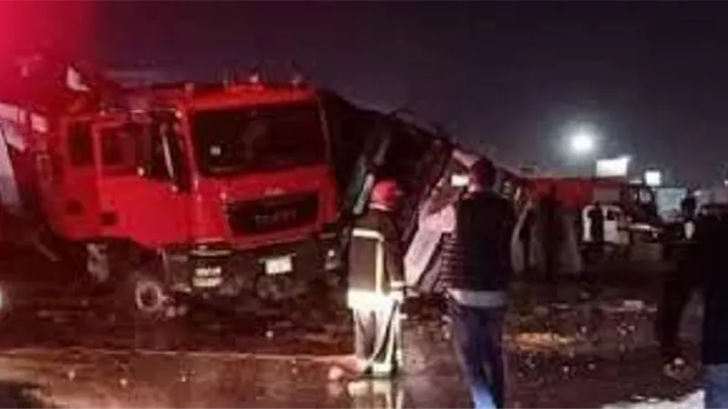 مصرع واصابة 9 في حادث انقلاب سيارة بالطريق الصحراوي بالمنيا