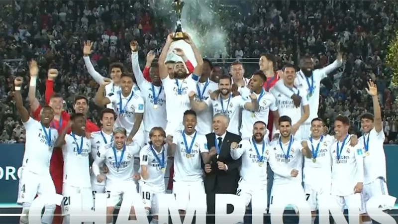 شاهد.. فرحة لاعبى ريال مدريد باللقب الخامس من كأس العالم للأندية
