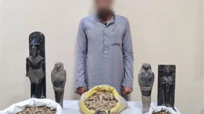 القصة الكاملة لضبط مقاول بـأسلحة وإثار مقلدة بالفيوم