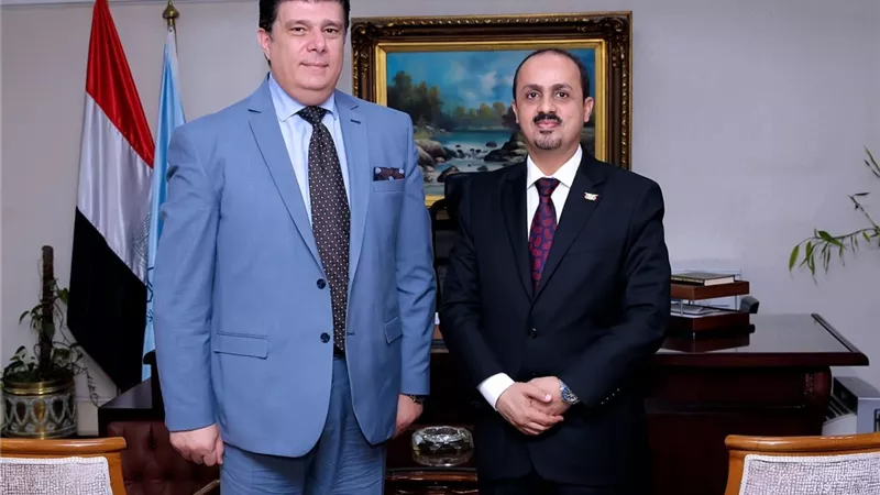 حسين زين يستقبل وزير الإعلام اليمني
