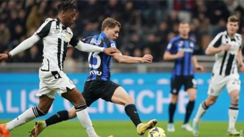 إنتر ميلان يتعادل مع أودينيزي 1 - 1 في الشوط الأول