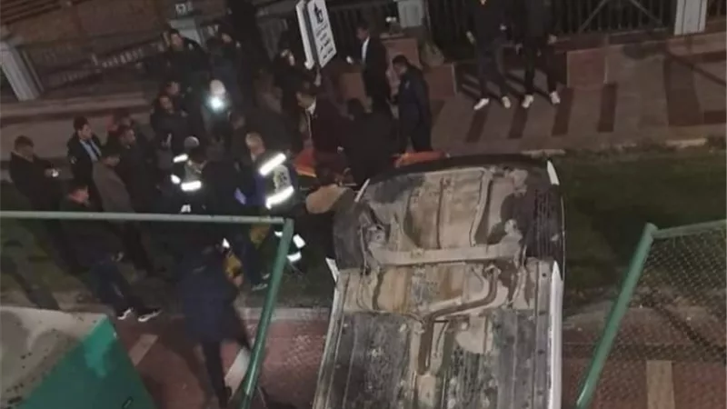 سيارة زفة العروسه أنقلبت على ممشى بنى سويف بلا أصابات