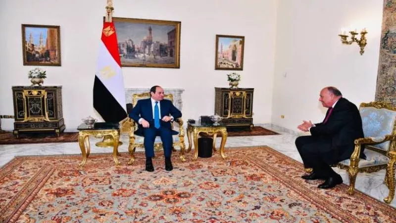الرئيس السيسى يناقش نتائج قمة الاتحاد الإفريقى مع سامح شكرى