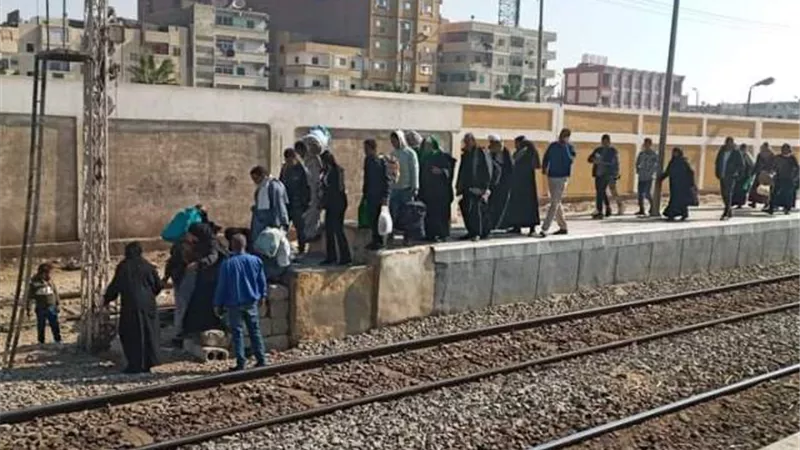 رأس الغراب يهشم المنطقة الوسطى لكوبرى المشاة بمحطة سكك حديد قنا!