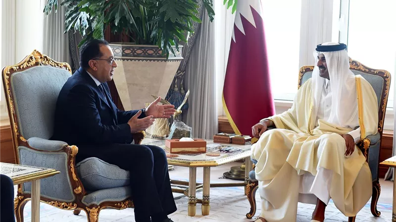 امير قطر يؤكد حرصه على تعزيز العلاقات وزيادة حجم الاستثمارات بمصر