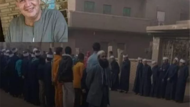 ممر شرفى من الطلاب لجنازة معلم أزهرى ببنى سويف