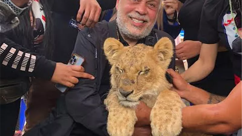 أسد يثير الجدل داخل انتخابات الممثلين.. صور