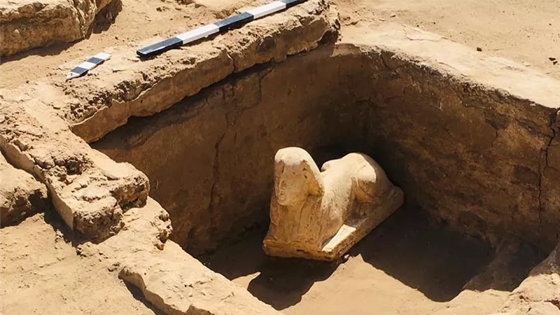 اكتشاف تمثال لأبو الهول وبقايا مقصورة كلاوديوس بجوار معبد دندرة