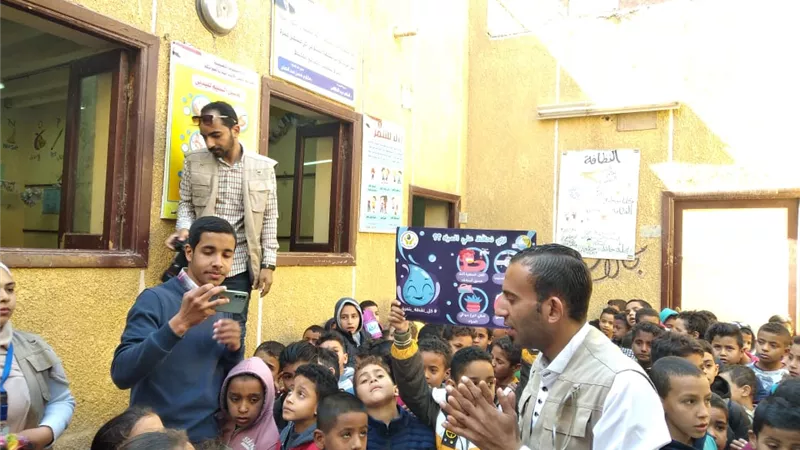 الالعاب التفاعلية على رأس الاسبوع المائي بقرية الحواتكة بمنفلوط