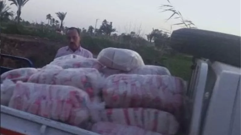 ضبط 2 طن من السكر الدقيق بدون فواتيرمحضر بملوي