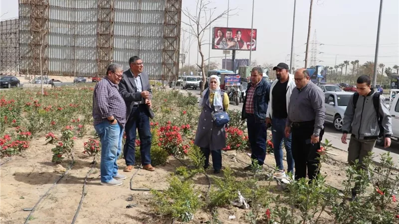 رئيس جهاز مدينة ٦ أكتوبر يتفقد طريق الواحات