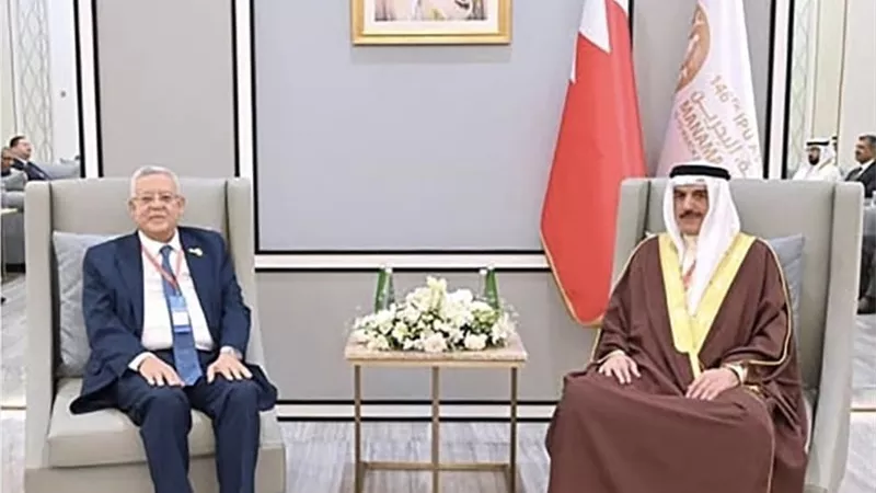 المستشار حنفي جبالي يلتقي رئيس مجلس النواب البحريني