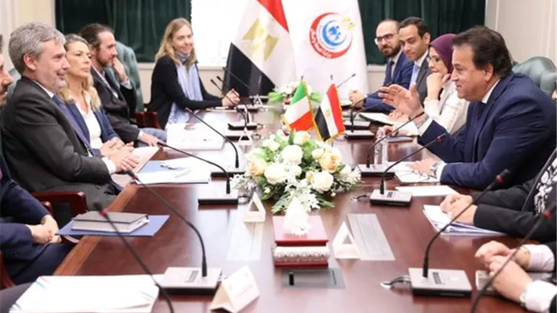 وزير الصحة يستقبل سفير إيطاليا لمتابعة مشروع دعم تحسين خدمات التمريض