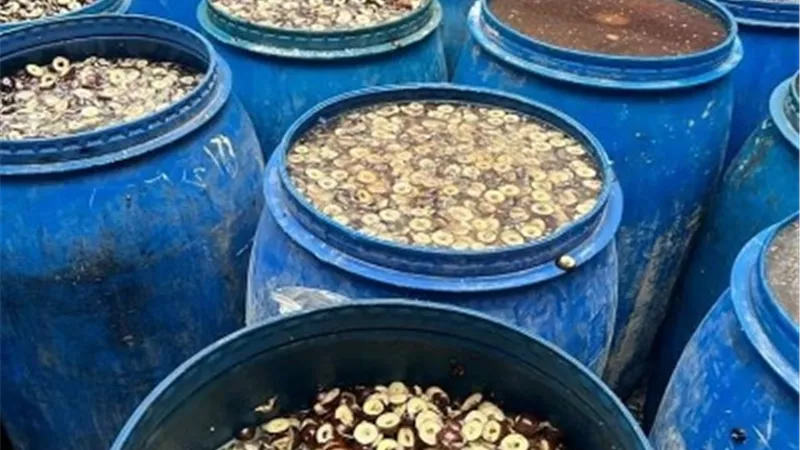 ضبط ٢ طن مخللات مجهولة الهوية بالخانكة.. صور