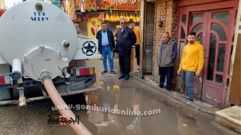 رفع تجمعات مياة الأمطار بالفيوم