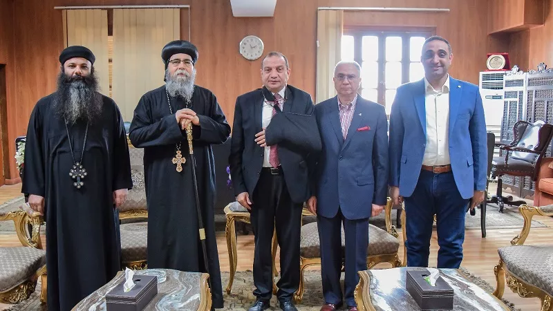 رئيس جامعة بني سويف يستقبل أسقف إيبارشية ببا والفشن وسمسطا