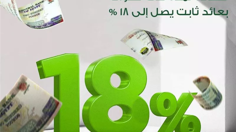 بنك الاستثمار العربي يطرح شهادة جديدة بسعر فائدة يصل لـ 18%