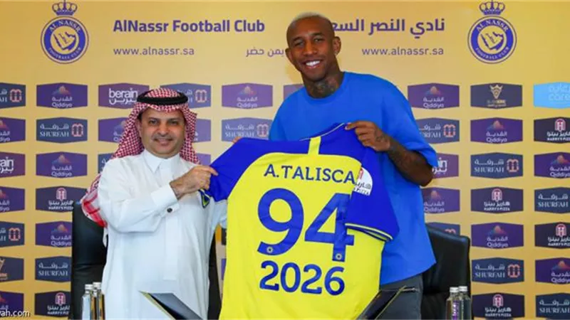 مقابل 18 مليون دولار .. النصر السعودي بمدد عقد تاليسكا عامين