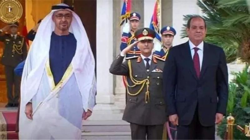 السيسى يرحب بأخيه ضيف مصر العزيز الشيخ محمد بن زايد