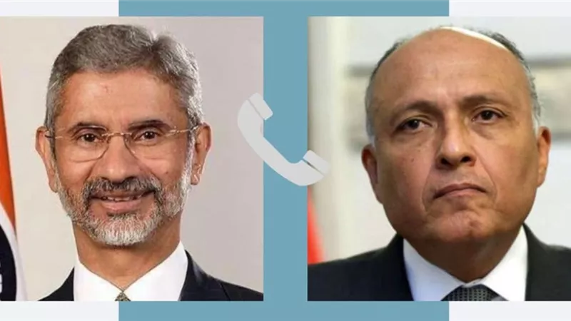 شكري يستعرض مع نظيره الهندي الجهود المصرية للتوصل لوقف مستدام لاطلاق النار بالسودان