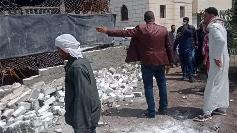 إزالة حالتى تعدى على أرض زراعية بدمياط خلال العيد