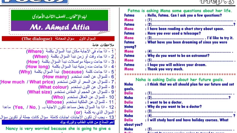 وصفة سحرية للتفوق في اللغة الانجليزية لتالتة اعدادي