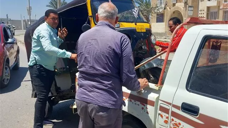 خلف الله: جهاز دمياط الجديدة يضبط 8 تكاتك و2 تروسيكل.. بالصور