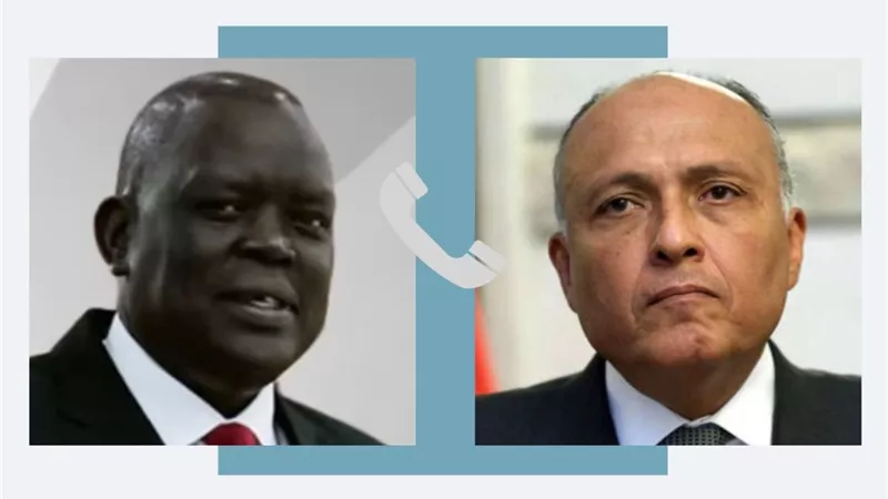 شكرى يتلقى اتصالاًهاتفياً من القائم بأعمال وزيرخارجيةجنوب السودان