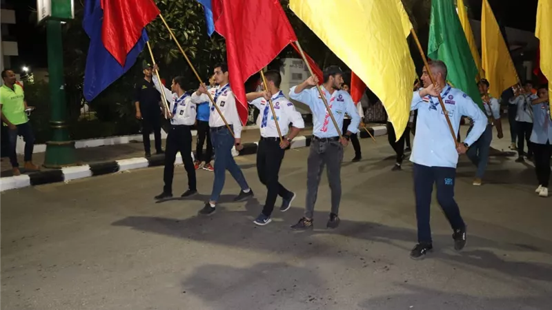 فرق جوالة مراكز الشباب تشارك في إحتفالية العيد القومي لأسيوط