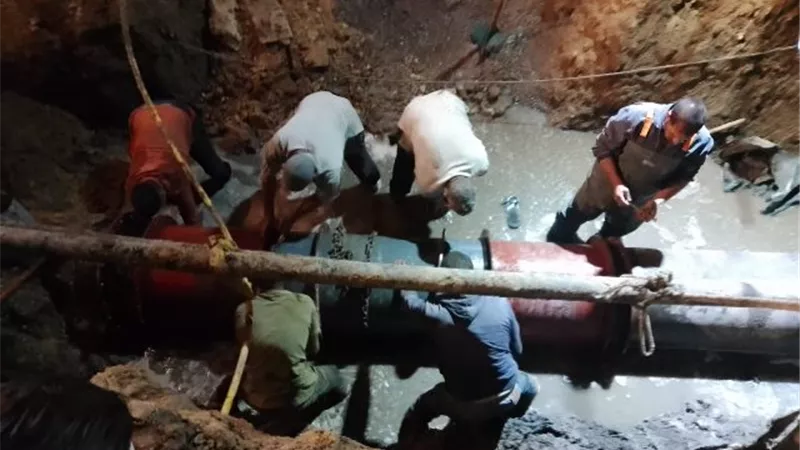 الانتهاء من إصلاح خط الصرف الصحى بمنشية البكرى بالفيوم