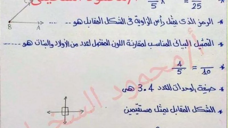 مراجعة شاملة في رياضيات رابعة ابتدائي لن يخرج عنها الامتحان