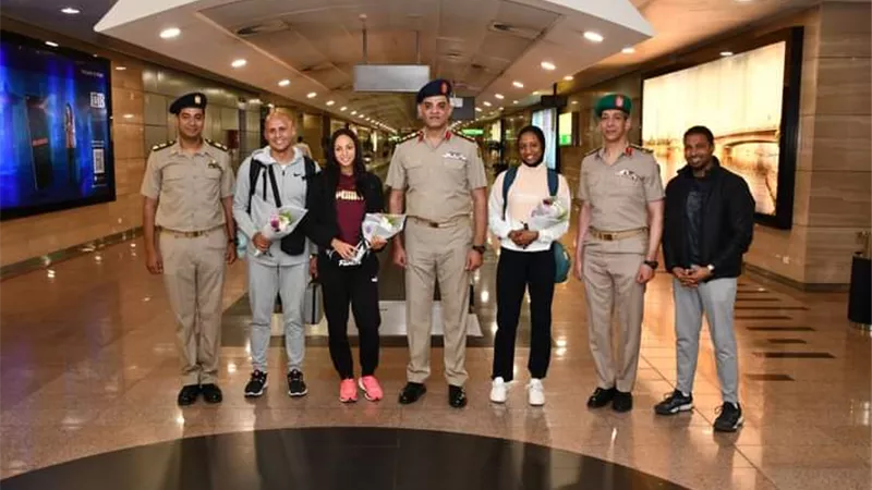القوات المسلحة تستقبل الأبطال الرياضيين المشاركين فى بطولتى كأس العالم للخماسى الحديث والجائزة الكبرى لألعاب القوى