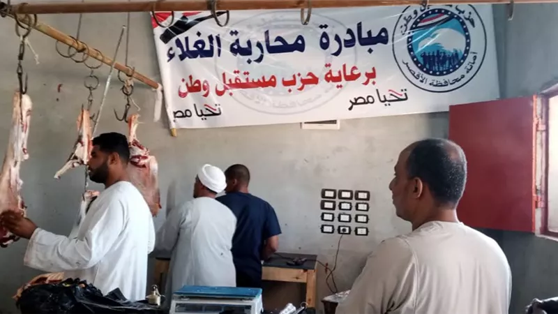 مستقبل وطن الأقصر يقيم منفذ لبيع اللحوم بأسعار مخفضة بالضبعية