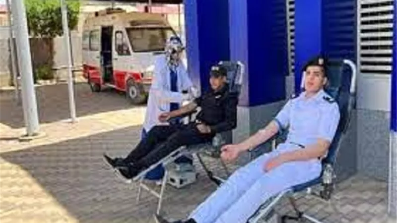 حملة للتبرع بالدم بمديرية أمن الوادى الجديد