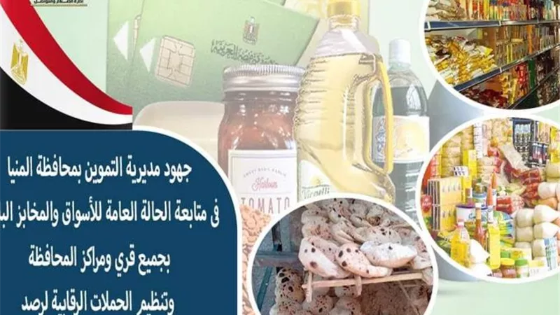 تحرير 63 مخالفة تموينية متنوعة خلال حملات رقابية بالمنيا