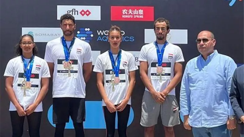 المنتخب الوطنى للمياه المفتوحة يحصد برونزية العالم للسباحة