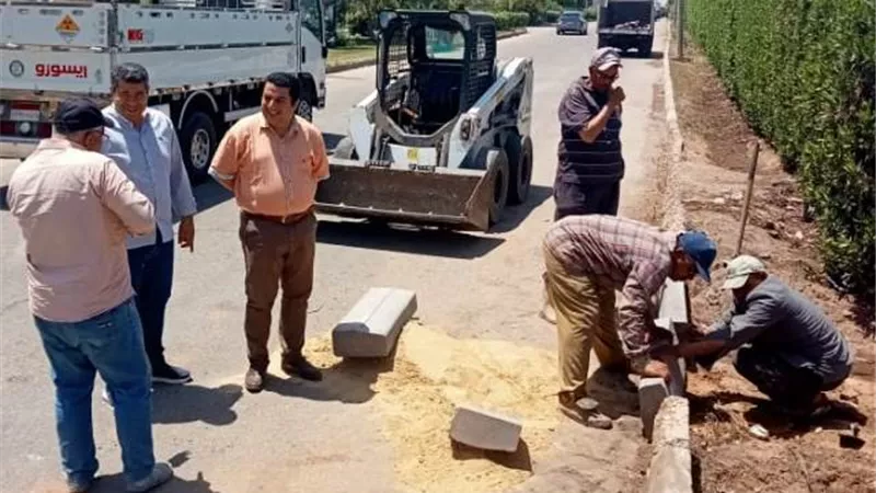 رفع ٤٠ طن مخلفات وزراعه ٤٠٠ شجرة بالمنطقه الصناعية فى جمصة