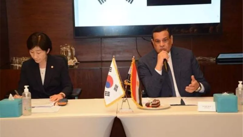 وزيرالتنمية المحلية يبحث مع وزيرة البيئة الكورية التعاون المشترك
