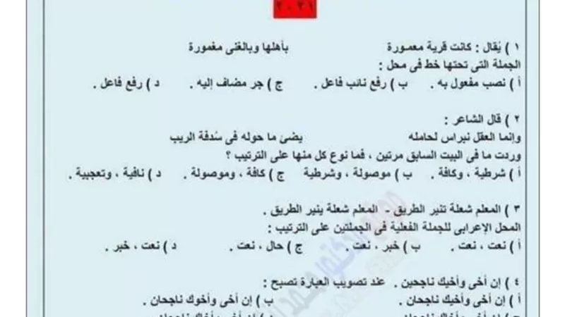 مراجعة النحو فى 13 ورقة للثانوية العامة مش هتقدر تفوتها