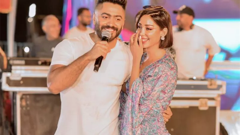 رسالة تهنئة من بسمة بوسيل لتامر حسني رغم انفصالهما.. اعرف القصة